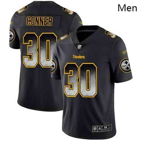 Steelers 30 James Conner Black Men Stitched Football Vapor Untouchable Limited Smoke Fashion Jersey